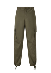 Mens Vintage-Dragon Embroidered Combat Trousers - Green