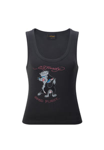 Womens Good-Pussy Cropped Vest - Charcoal