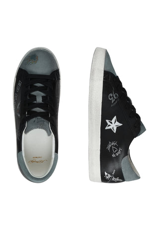 Womens-Scuff-Ed Doodle Low - Black/Silver