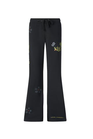 Womens Top-Buzz Power Flared Trousers - Black