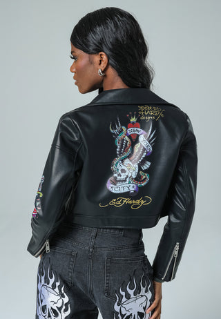Womens Born Free Nyc Leather Jacket - Black