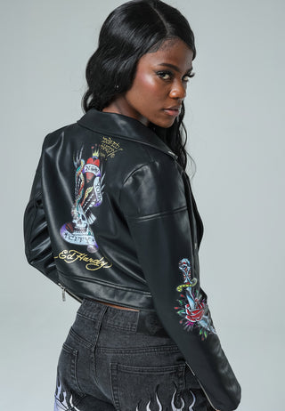 Womens Born Free Nyc Leather Jacket - Black