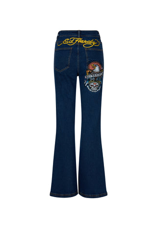 Womens Don-Eagle Bootleg Fit Denim Trousers Jeans - Indigo
