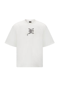 T-Shirt Oversize Flaming-Devil - Blanc