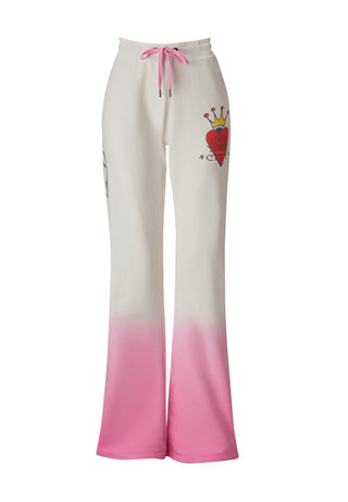 Womens Nyc-Heart Flared Trousers - Pink