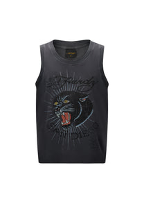 Mens Panther-Diego Vest Top - Black